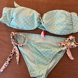 Victoria‎ Secret Polka Dot Bikini top Medium and Bottom XS